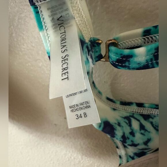 Victoria’s Secret Multi-Way Blue Bikini Top and Ruched Swim Skirt Size M / 34B - Picture 9 of 12